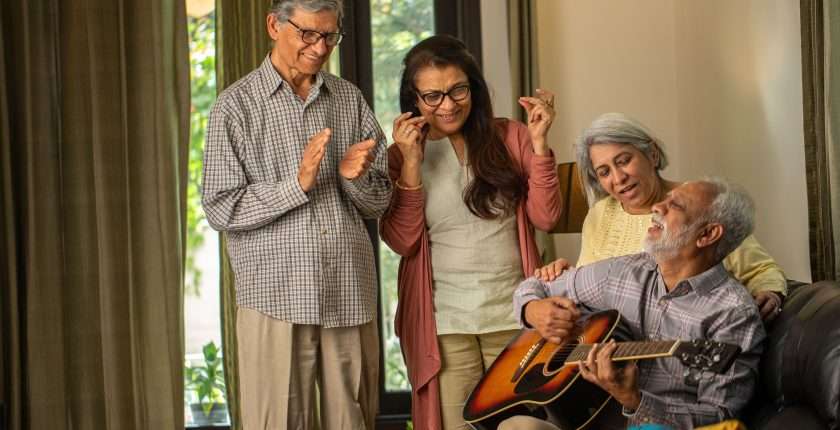 Friends making music together