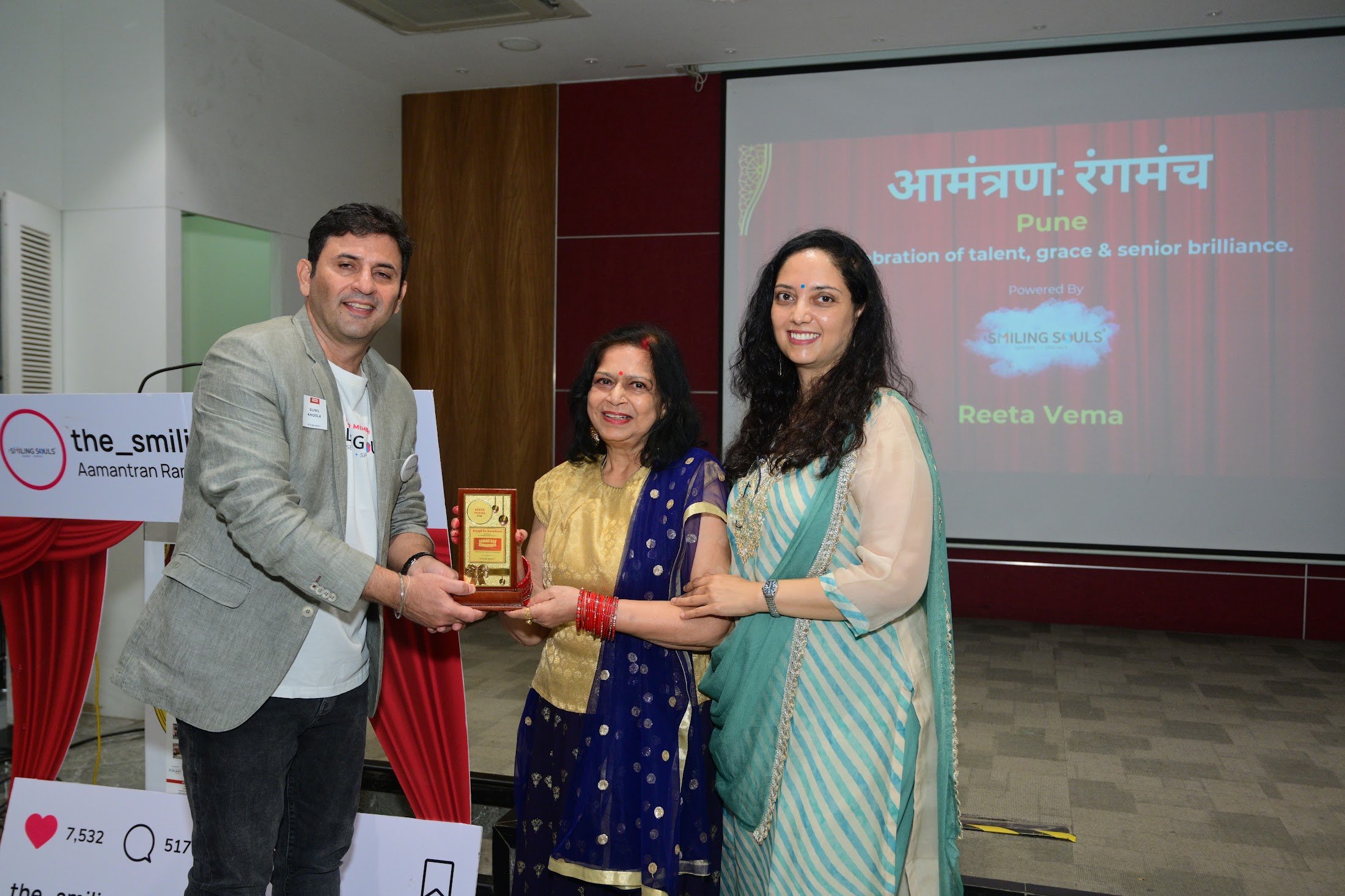 Members with their awards